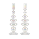 Rainbow Prism Candle Holder Pair - Glass candle holders for elegant dinner parties | Ro'Table NYC