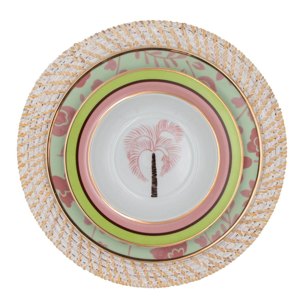 White Rattan Charger styled on a luxury dinner table setting - Ro'Table NYC