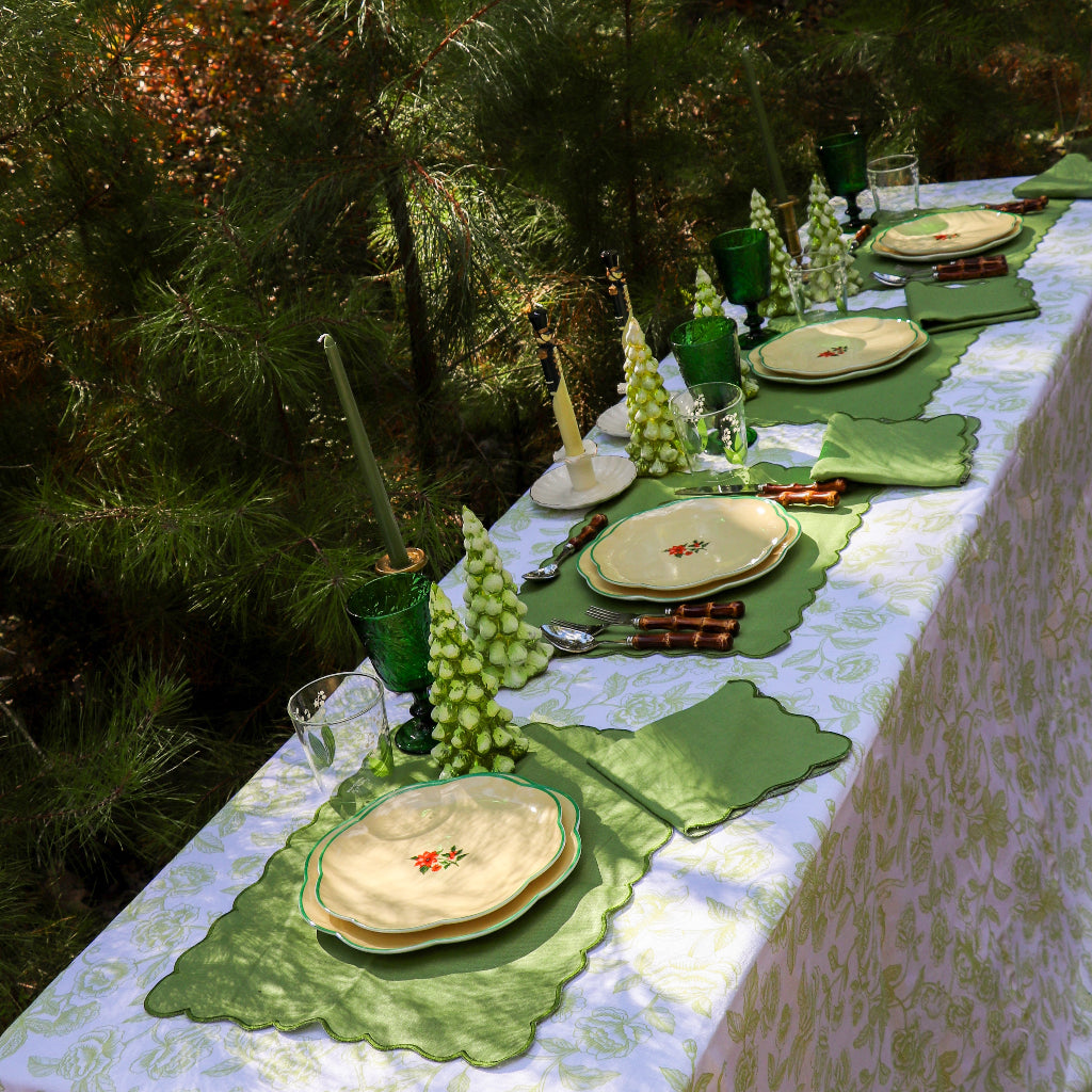 Winter-glow Pine Tree - Pair arranged with complementary tableware and decor - Ro'Table NYC