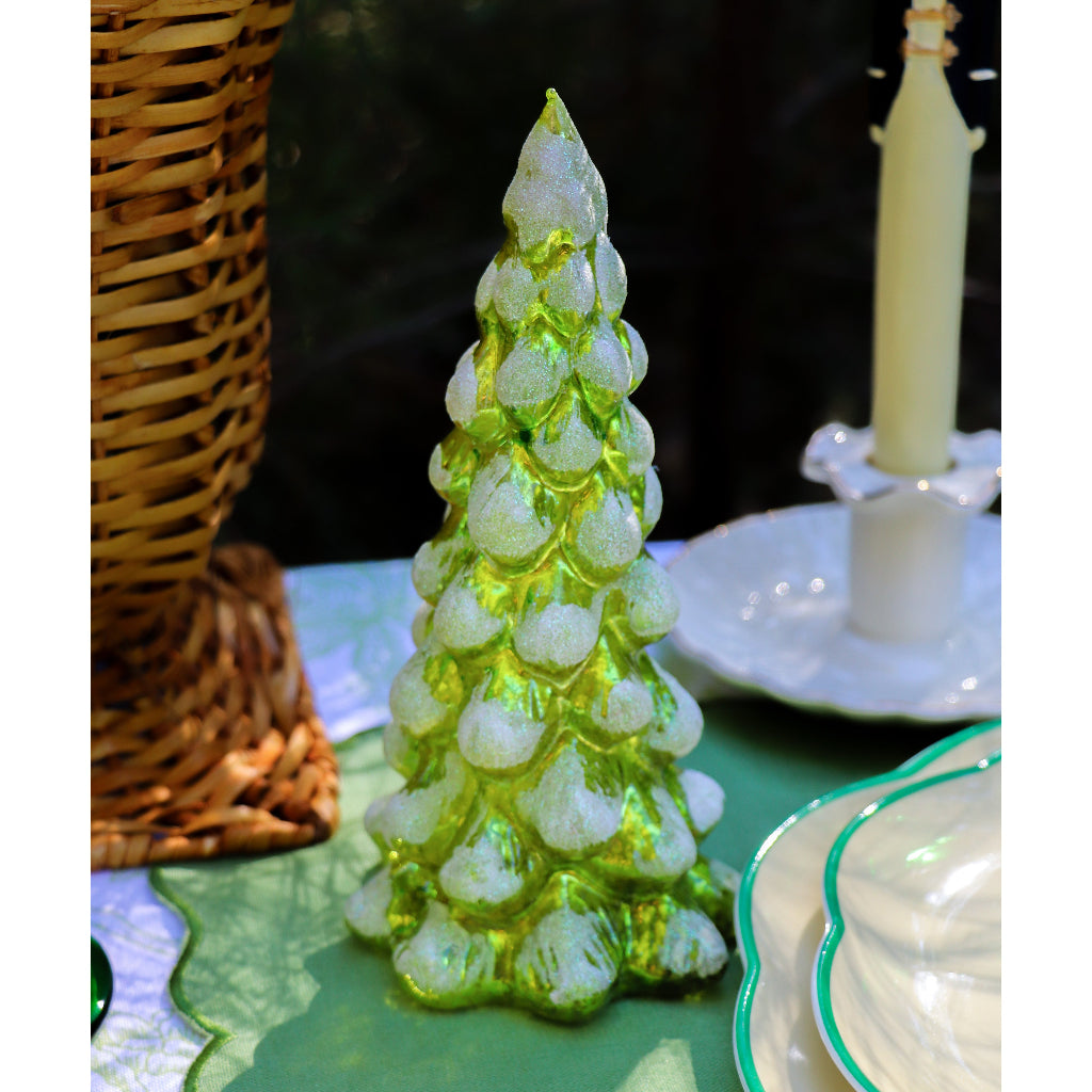 Winter-glow Pine Tree - Pair side view highlighting artisan craftsmanship - Ro'Table NYC