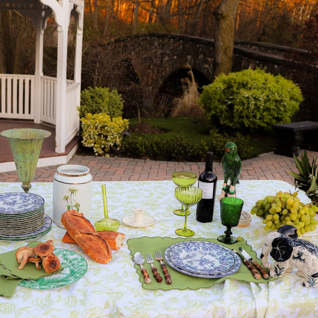 Bombay Blue Dinner Plate displayed as a complete set for luxury entertaining - Ro'Table NYC