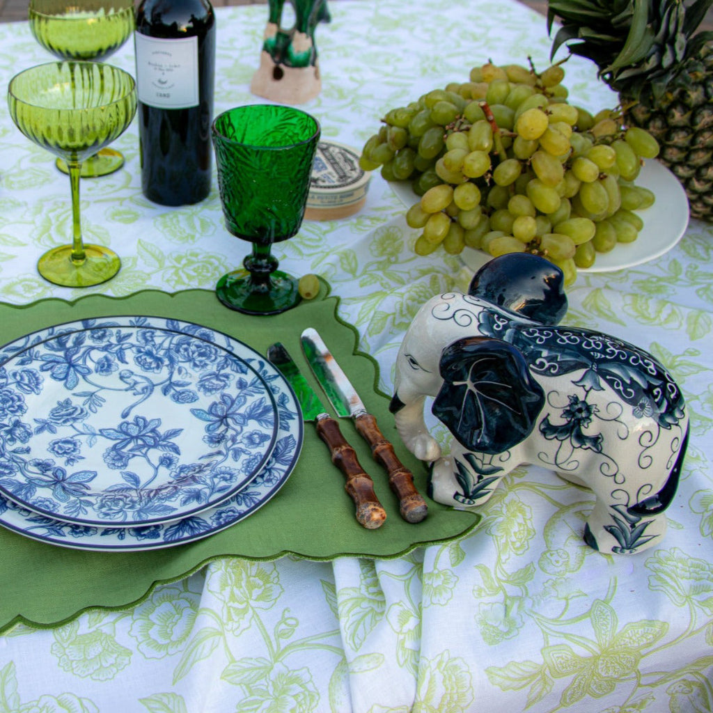 Bombay Blue Dinner Plate texture and finish detail showing porcelain quality - Ro'Table NYC